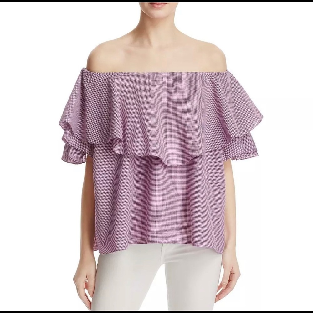 NWT MLM gingham off shoulder top XS
